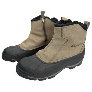 Columbia Falmouth Side Zip Mens‎ Size 10 Tan Duck Waterproof Winter Snow Boot